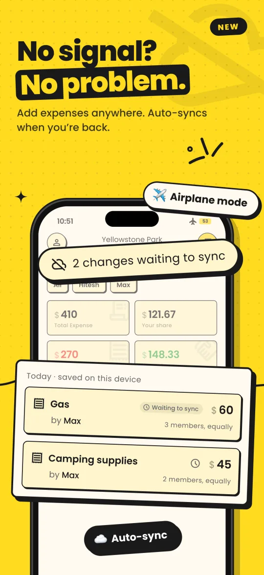 Splitup App Screenshot 3 - Works Offline with Auto-Sync